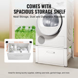 Laundry Pedestal 686mmmW x 366mmH, Washer And Dryer Base Stand Platform Universal Fit 299kg Capacity, Heavy Duty Multi-Functional Base for Washing Machine with Drawer & Rich Accessories