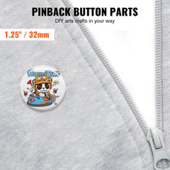 VEVOR 1.25" 32mm Button Badge Parts Supplies for Button Maker Machine 500 Sets
