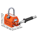 Magnetic Lifter, 100 kg/220 lbs Pulling Capacity, 2.5 Safety Factor, Neodymium & Steel, Lifting Magnet with Release, Permanent Lift Magnets, Heavy Duty Magnet for Hoist, Shop Crane, Block, Board