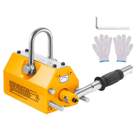 Magnetic Lifter, 400 kg/880 lbs Pulling Capacity, 2.5 Safety Factor, Neodymium & Steel, Lifting Magnet with Release, Permanent Lift Magnets, Heavy Duty Magnet for Hoist, Shop Crane, Block, Board