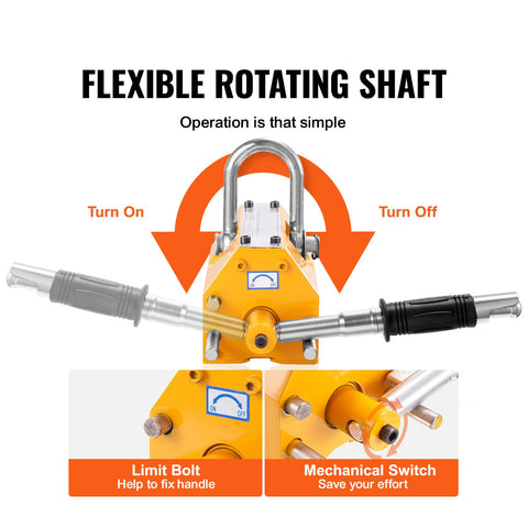 Magnetic Lifter, 400 kg/880 lbs Pulling Capacity, 2.5 Safety Factor, Neodymium & Steel, Lifting Magnet with Release, Permanent Lift Magnets, Heavy Duty Magnet for Hoist, Shop Crane, Block, Board