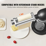 Pasta Attachment for KitchenAid Stand Mixer, Stainless Steel Pasta Sheet Roller Attachment, Pasta Maker Machine Accessory with 8 Adjustable Thickness Knob, KitchenAid Pasta Attachment by VEVOR