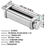 Pasta Attachment for KitchenAid Stand Mixer, Stainless Steel Pasta Sheet Roller Attachment, Pasta Maker Machine Accessory with 8 Adjustable Thickness Knob, KitchenAid Pasta Attachment by VEVOR