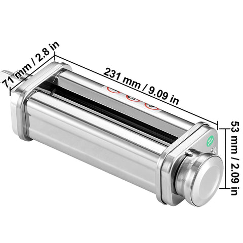 Pasta Attachment for KitchenAid Stand Mixer, Stainless Steel Pasta Sheet Roller Attachment, Pasta Maker Machine Accessory with 8 Adjustable Thickness Knob, KitchenAid Pasta Attachment by VEVOR