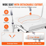 Sliding Tub Transfer Bench Shower Chair & Cut-Out Seat Reversible Backrest