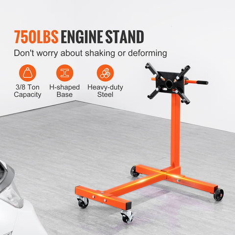 Engine Stand 750LBS Motor Hoist Dolly 360 Degree Adjustable Mounting Head