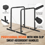 Dip Bars, 200 kg Capacity, Heave Duty Dip Stand Station with Adjustable Height, Fitness Workout Dip Bar Station Stabilizer Parallette Push Up Stand, Parallel Bars for Strength Training Home Gym