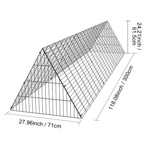 Chicken Tunnels, 300 x 71 x 61.5cm (LxWxH) Chicken Tunnels for Yard, Portable Chicken Tunnels for Outside Easy Installation, Chicken Coop Run, Suitable for Chickens, Ducks, Rabbits
