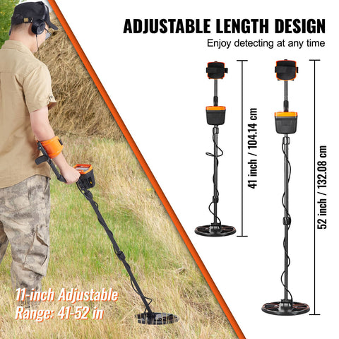 Metal Detector for Adults&Kids, 250mm, Professional Adjustable Higher Accuracy Gold Detector, IP68 Waterproof Coil with LCD Display 7 Modes Advanced DSP Chip, for Detecting Gold Treasure Hunting
