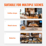 Pastry Display Case, 3-Tier Commercial Countertop Bakery Display Case, Acrylic Display Box with Rear Door Access & Removable Shelves, Keep Fresh for Donut Bagels Cake Cookie