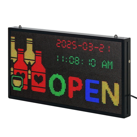 27x14in Programmable LED Sign Digital Scrolling Display Board P5 Fullcolor