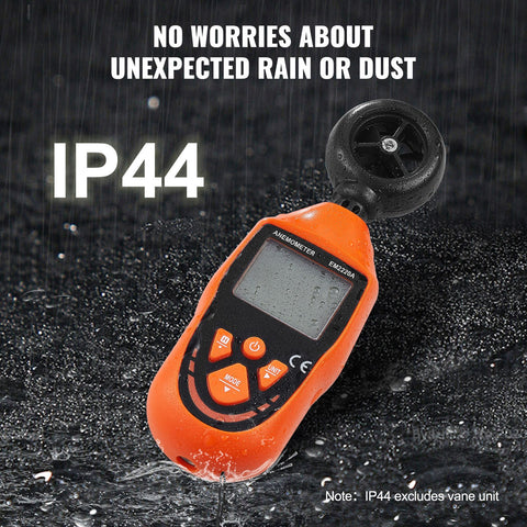 Handheld Anemometer, -10℃ to 45℃, Digital Wind Speed Meter Gauge with LED Backlight Screen, Measures Wind Velocity Wind Temperature Air Flow Wind Chill, for Sailing Surfing Drone Flying HVAC