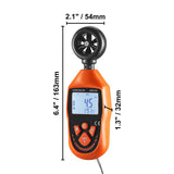 Handheld Anemometer, -10℃ to 45℃, Digital Wind Speed Meter Gauge with LED Backlight Screen, Measures Wind Velocity Wind Temperature Air Flow Wind Chill, for Sailing Surfing Drone Flying HVAC