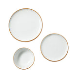18 PCS Dinnerware Set Ceramic Plates and Bowls Sets Service for 6 White