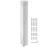 Mailbox Post, 43"" High Mailbox Stand, White Powder-Coated Mail Box Post Kit, Q235 Steel Post Stand Surface Mount Post for Sidewalk and Street Curbside, Universal Mail Post for Outdoor Mailbox