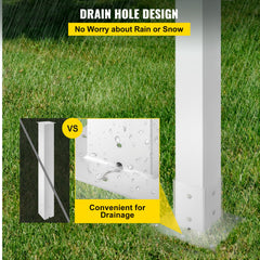 VEVOR Mailbox Post, 43"" High Mailbox Stand, White Powder-Coated Mail Box Post Kit, Q235 Steel Post Stand Surface Mount Post for Sidewalk and Street Curbside, Universal Mail Post for Outdoor Mailbox