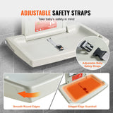 Wall-Mounted Baby Changing Station, Horizontal Foldable Diaper Change Table with Safety Straps and Hanging Rods, Use in Commercial Bathrooms, Daycare Centers for Newborns & Infant