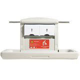 Wall-Mounted Baby Changing Station, Horizontal Foldable Diaper Change Table with Safety Straps and Hanging Rods, Use in Commercial Bathrooms, Daycare Centers for Newborns & Infant