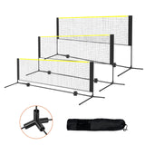 Badminton Net, Height Adjustable Volleyball Net, 10ft Wide Foldable Pickleball Net, Portable Easy Setup Tennis Net Set with Poles, Stand and Carry Bag, for Kids Backyard Game Indoor Outdoor Use