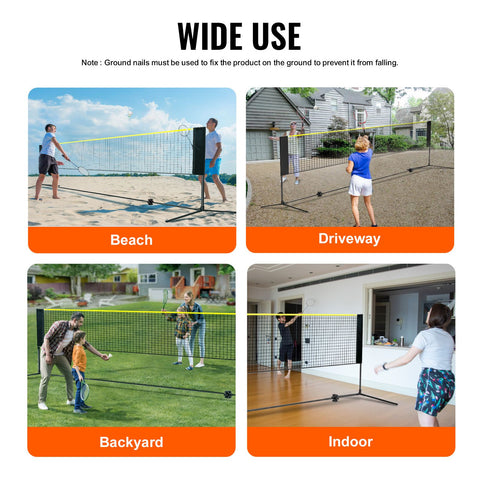 20ft Badminton Net Set Outdoor Portable Volleyball Pickleball Tennis Net