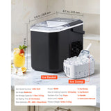 Portable Countertop Ice Maker 26Lbs/24H Self-Cleaning with Scoop Basket