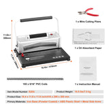 Coil Spiral Binding Machine, Manual Book Maker with Electric Binding, 46-Holes Binding 500 Sheets Punch Binder, with 100pcs 5/16'' Coil Binding Spines, for Letter Size, A4, A5
