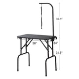 Pet Grooming Table Arm with Clamp, 808 x 460 mm Dog Grooming Station, Foldable Pets Grooming Stand for Medium and Small Dogs, Free No Sit Haunch Holder with Grooming Loop, Bearing 99.8kg