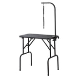 Pet Grooming Table Arm with Clamp, 808 x 460 mm Dog Grooming Station, Foldable Pets Grooming Stand for Medium and Small Dogs, Free No Sit Haunch Holder with Grooming Loop, Bearing 99.8kg