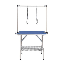 VEVOR Pet Grooming Table Two Arms with Clamp, 915 x 610mm Dog Grooming Station, Foldable Pets Grooming Stand for Medium and Small Dogs, Free Two No Sit Haunch Holder with Grooming Loop, Bearing 150kg