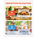 8 Qt 2 Pack Rectangle Chafing Dish Buffet Set Fullsize Pan Stainless Steel