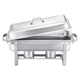8 Qt 4 Pack Rectangle Chafing Dish Buffet Set Fullsize Pan Stainless Steel