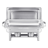 8 Qt 4 Pack Rectangle Chafing Dish Buffet Set Fullsize Pan Stainless Steel