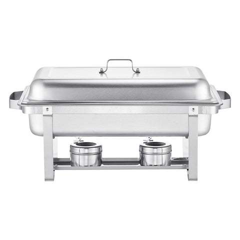 8 Qt 4 Pack Rectangle Chafing Dish Buffet Set Fullsize Pan Stainless Steel