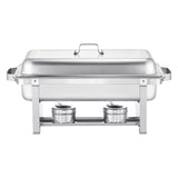 8 Qt 6 Pack Rectangle Chafing Dish Buffet Set Fullsize Pan Stainless Steel