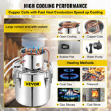 50L Water Alcohol Distiller Copper Moonshinestill Brewing w/ Water Pump