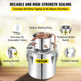 50L Water Alcohol Distiller Copper Moonshinestill Brewing w/ Water Pump