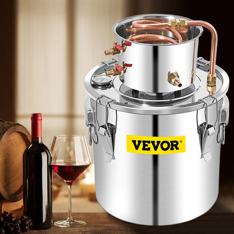 50L Water Alcohol Distiller Copper Moonshinestill Brewing w/ Water Pump