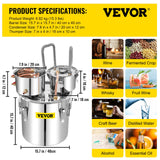 Moonshine Still Water Alcohol Distiller 50L w/Thumper Keg & Water Pump