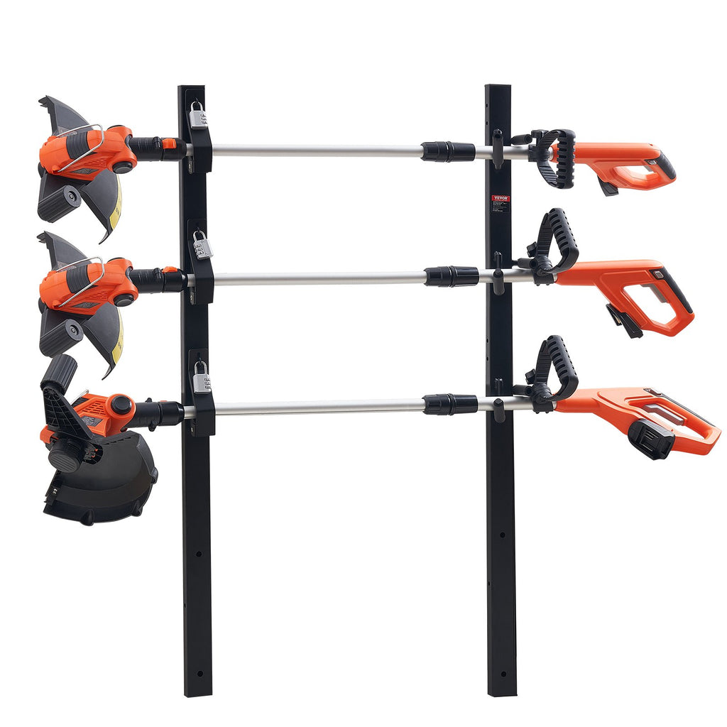 Trimmer Rack, 3 Place Weeder Trimmer Rack, Locking Trim Holder Landscape Trailer Rack Carrier Mount on Open Pickup/Trailer Enclosed Trailers, Pair