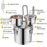 3 Pot 12L Alcohol Distiller Water Wine Boiler Home Brew Moonshinestill