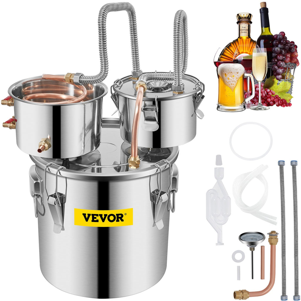 3 Pot 12L Alcohol Distiller Water Wine Boiler Home Brew Moonshinestill