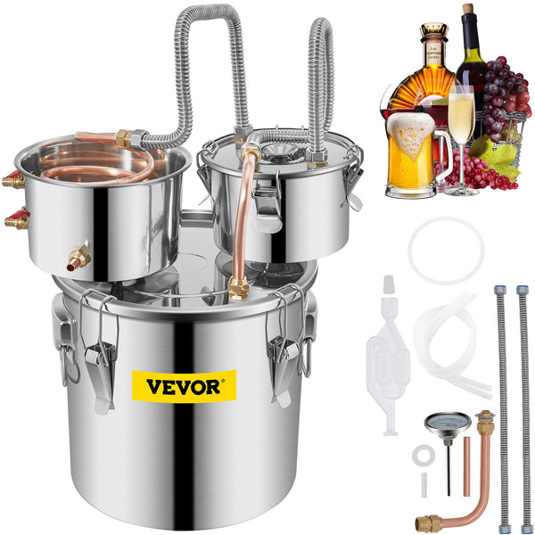 3 Pot 12L Alcohol Distiller Water Wine Boiler Home Brew Moonshinestill