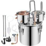 30L 8Gal Alcohol Distiller Water Spirit Boiler Home Brew Copper Alcohol Still