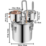 30L 8Gal Alcohol Distiller Water Spirit Boiler Home Brew Copper Alcohol Still