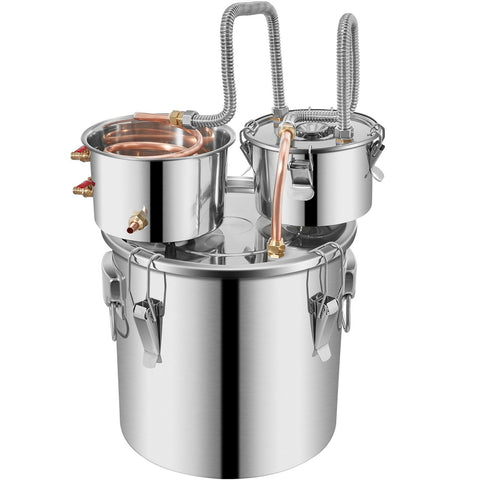 30L 8Gal Alcohol Distiller Water Spirit Boiler Home Brew Copper Alcohol Still