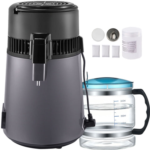 Home Water Distiller Distilled Water Maker 4 L with Dual Temp Display Grey