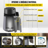 Home Water Distiller Distilled Water Maker 4 L with Dual Temp Display Grey