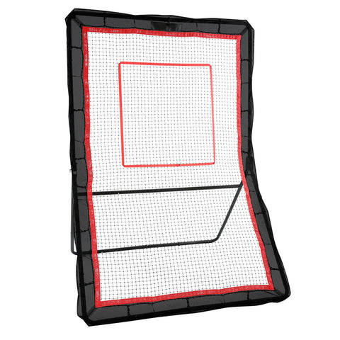 Lacrosse Rebounder for Backyard, 5x7 Ft Volleyball Bounce Back Net, Pitchback Throwback Baseball Softball Return Training Screen, Adjustable Angle Shooting Practice Training Wall with Target
