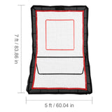Lacrosse Rebounder for Backyard, 5x7 Ft Volleyball Bounce Back Net, Pitchback Throwback Baseball Softball Return Training Screen, Adjustable Angle Shooting Practice Training Wall with Target