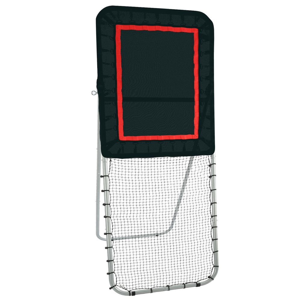 Folding Lacrosse Rebounder for Backyard, 3x8 Ft Volleyball Bounce Back Net, Pitchback Throwback Baseball Softball Return Training Screen, Adjustable Angle Shooting Practice Training Wall, Black